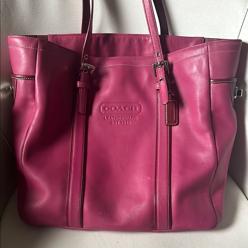 Leather Coach tote